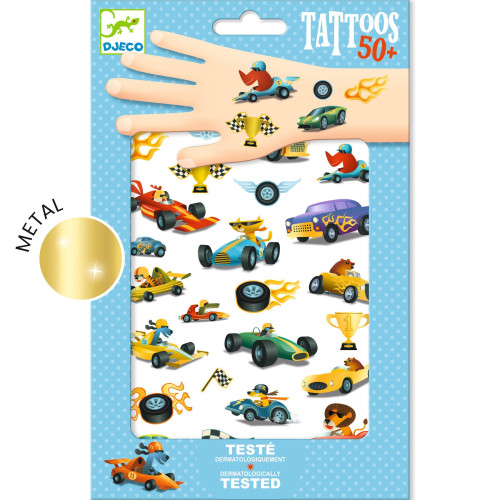 Carros - 50 Tatuagens Efeito Metalico