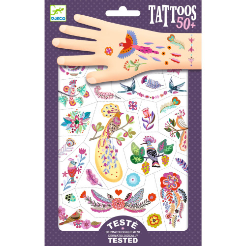 Pássaros Brilhantes - 50 Tatuagens Efeito Metalico
