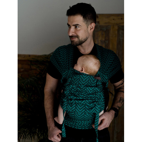 Half Buckle Cross Hybrid Carrier Little Frog - Viridian Miles Algodão