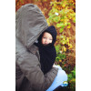 Capa de Babywearing Lã Polar Little Frog - Preta