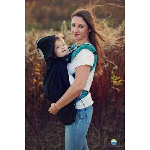 Capa de Babywearing Impermeável com forro polar Little Frog - Preta