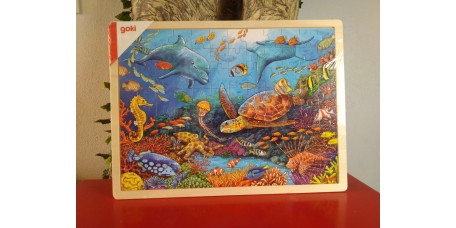 Puzzle de Madeira 96 Peças Animais do Mar