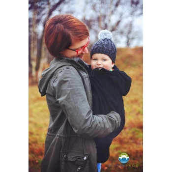 Capa de Babywearing Lã Polar Little Frog - Preta