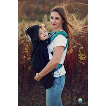 Capa de Babywearing Impermeável com forro polar Little Frog - Preta