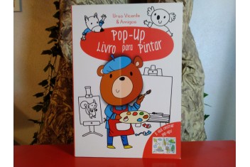 Urso Vicente & Amigos - Vermelho - Pop-up Livro para Pintar
